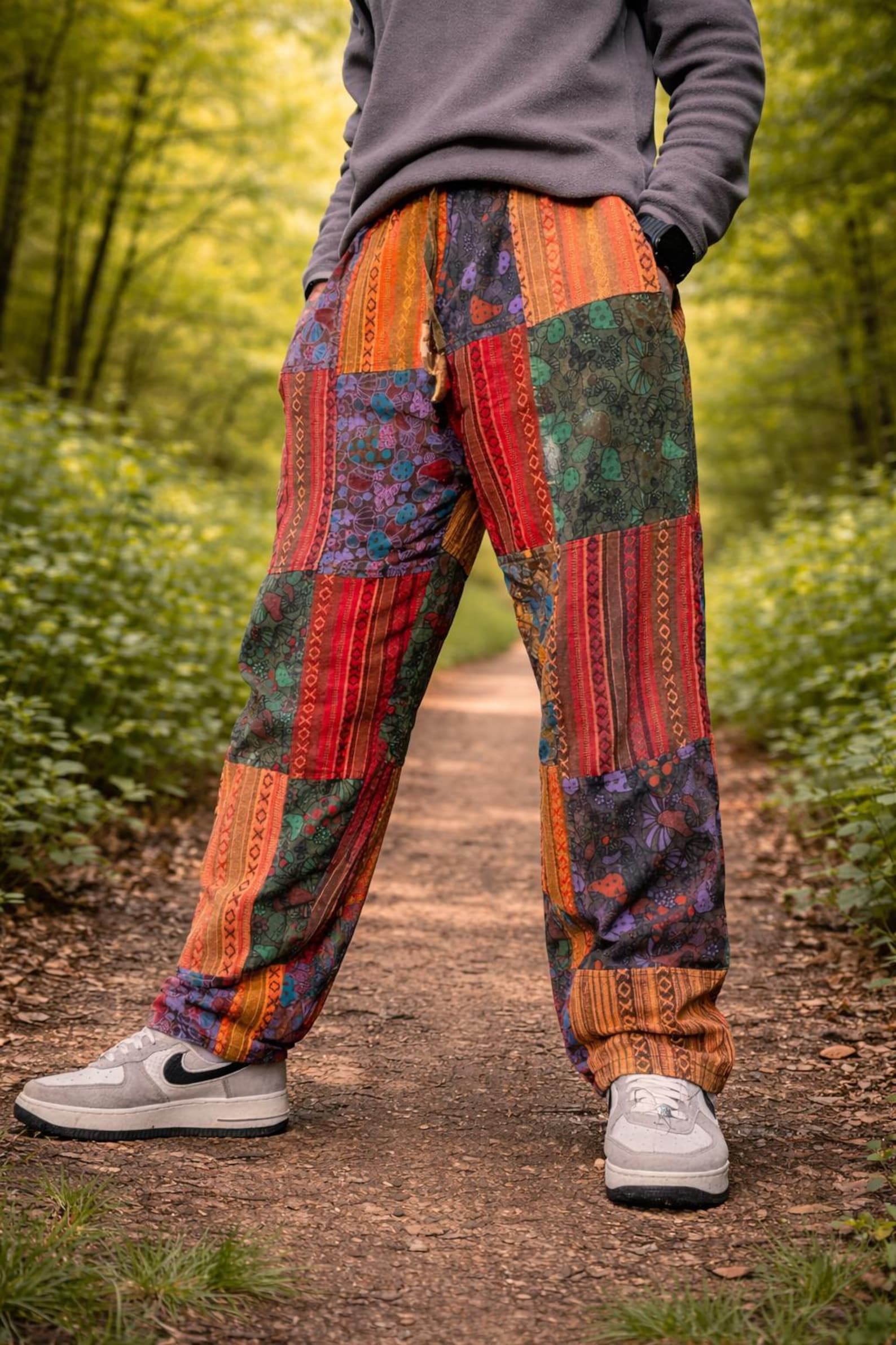 Himalayan Patchwork Cotton Trousers | Handmade Boho Hippie Pants
