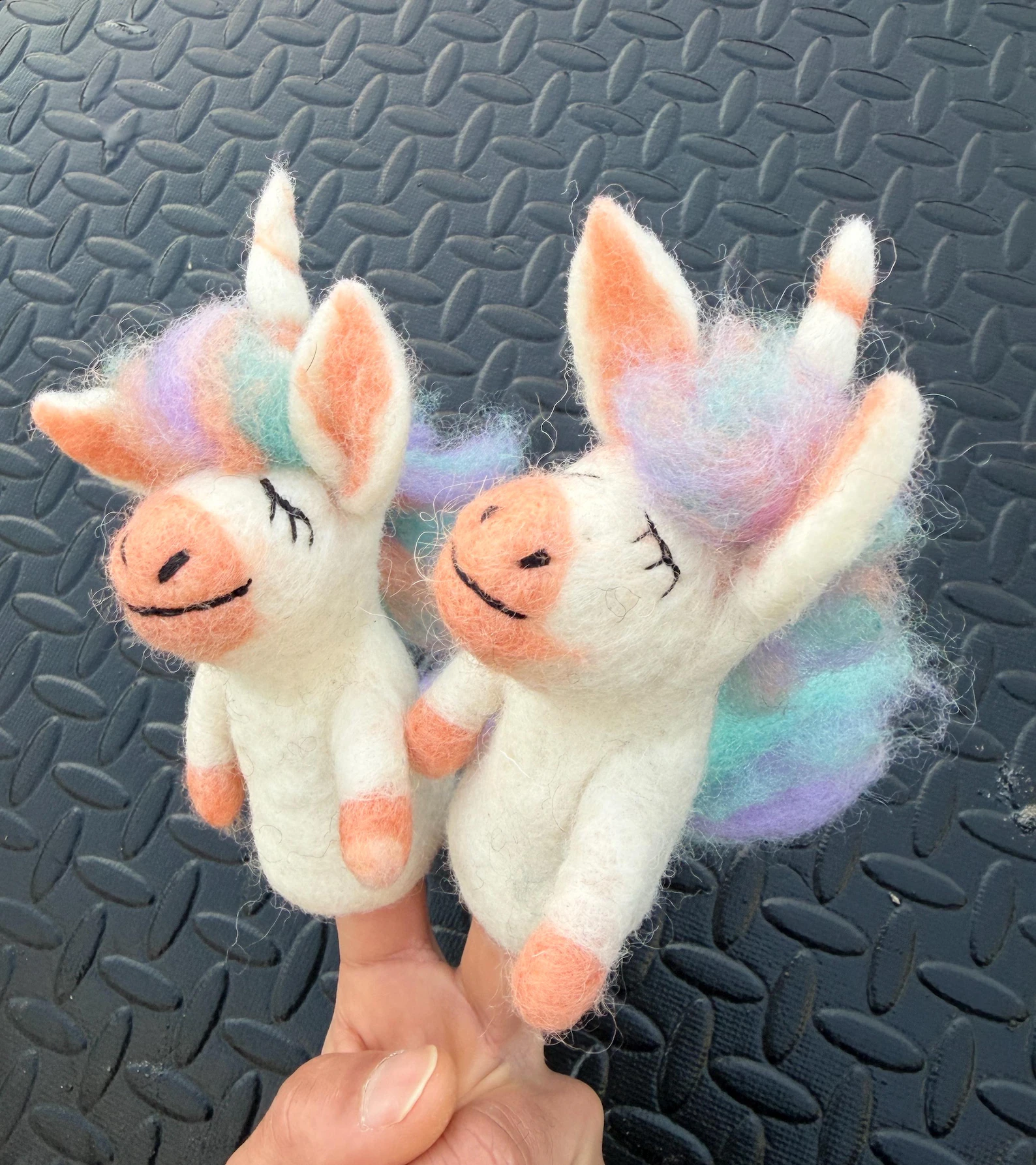 Needle Felt Unicorn Finger Puppet | Handmade Wool Toy - Image 5